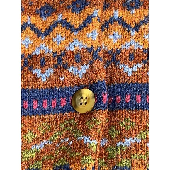 Vintage Eddie Bauer Button Up Cardigan Sweater Sz Large 100% Lambs Wool - Picture 5 of 9